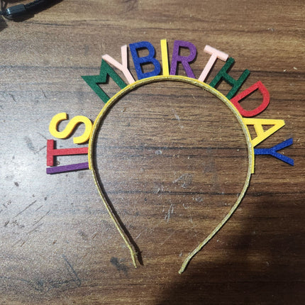 Birthday Hat Crown Party Props One Size Orange Free size