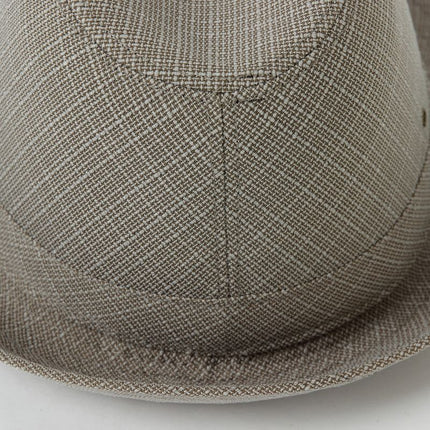 Men's Linen Top Hat Summer Dome Curled Brim Hong Kong and Macao hemp cyan 60#