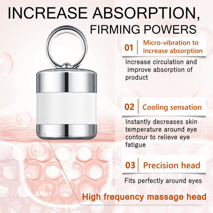 Microcurrent Eye Cream,Under Eye Cream for Dark Circles,Puffiness and Wrinkles, Hyaluronic Acid + Peptide+ Caffeine Eye Cream Anti Aging,Hydrating Eye Care,Gentle Vibration