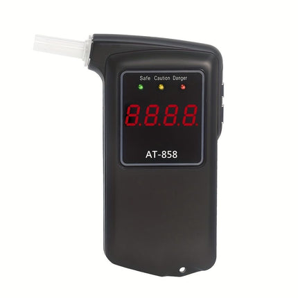 Black AT-858 Breathalyzer Alcohol Detection BAC Tester Portable Breathalyzer LED