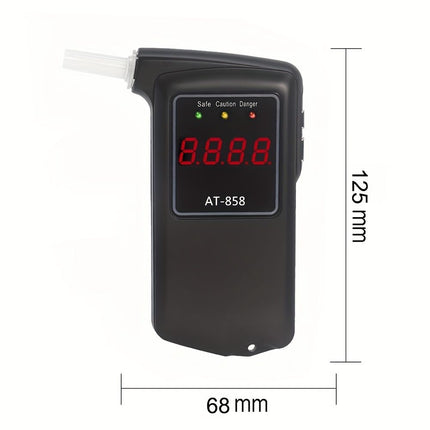 Black AT-858 Breathalyzer Alcohol Detection BAC Tester Portable Breathalyzer LED