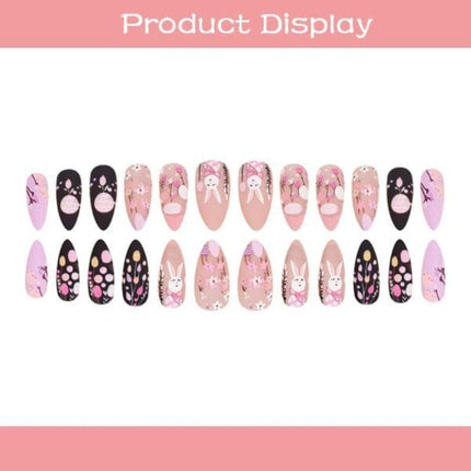 Pink Blue Easter nail art, 3D nail stickers, Easter-themed nails, high-quality nail art, cute Easter designs, bunny nail art, egg nail stickers, festive manicure, easy nail decorations