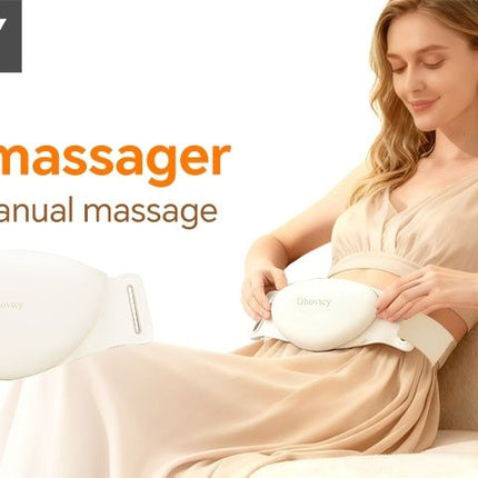White abdominal massage belt, heat therapy massage, kneading massager, stress relief wellness, digestive health, relaxation tool, Australia market