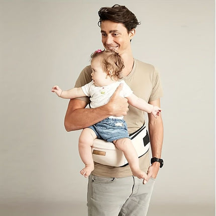 Beige Blue baby hip carrier, ergonomic baby carrier, Australian baby carrier, baby wearing, newborn carrier, toddler carrier, hip seat carrier, adjustable baby carrier, comfortable baby carrier, baby care
