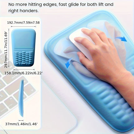 Blue Vaydeer Ergonomic Mouse Pad with Cushioned Wrist Rest and Smooth Tracking Surface