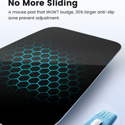 Blue Vaydeer Ergonomic Mouse Pad with Cushioned Wrist Rest and Smooth Tracking Surface