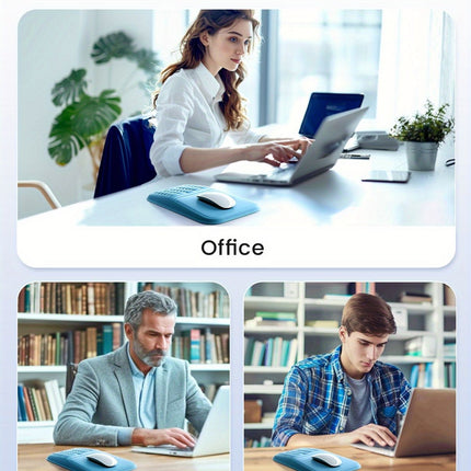 Blue Vaydeer Ergonomic Mouse Pad with Cushioned Wrist Rest and Smooth Tracking Surface