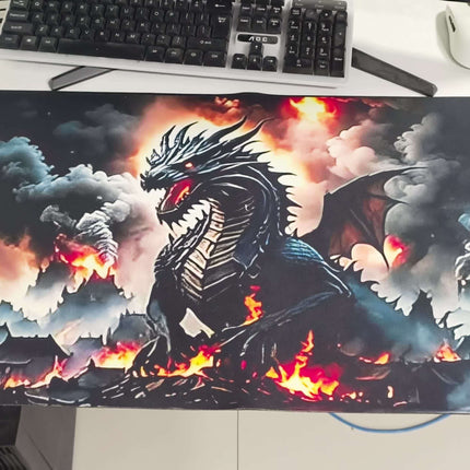 gaming desk mat, dragon design, large desk mat, mouse mat for gaming, desk protection mat, Australian gaming accessories, premium desk pad, extended mouse pad, fantasy desk mat, high-quality desk mat