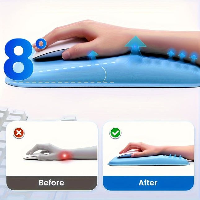 Gray Vaydeer Ergonomic Mouse Pad with Cushioned Wrist Rest and Smooth Tracking Surface