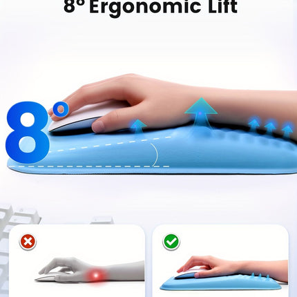 Gray Vaydeer Ergonomic Mouse Pad with Cushioned Wrist Rest and Smooth Tracking Surface
