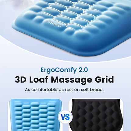 Gray Vaydeer Ergonomic Mouse Pad with Cushioned Wrist Rest and Smooth Tracking Surface