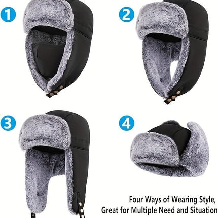Men'S Winter Hat Hat With Mask Men'S Fashion Beanie Warm Winter Headwear - Khaki - Size L