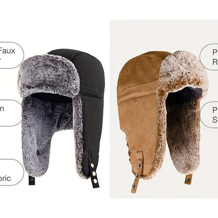 Men'S Winter Hat Hat With Mask Men'S Fashion Beanie Warm Winter Headwear - Khaki - Size L