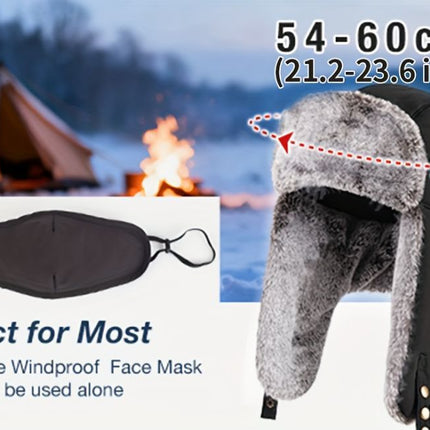 Men'S Winter Hat Hat With Mask Men'S Fashion Beanie Warm Winter Headwear - Khaki - Size L