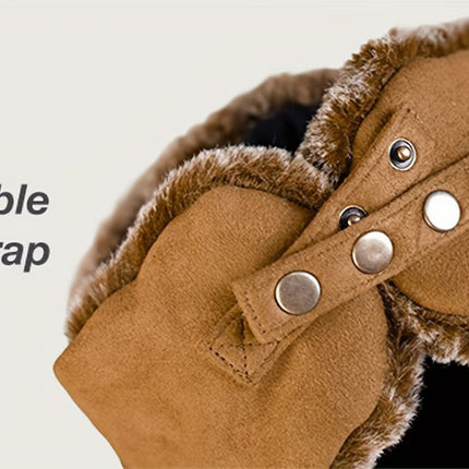 Men'S Winter Hat Hat With Mask Men'S Fashion Beanie Warm Winter Headwear - Khaki - Size L