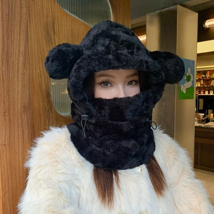 Women'S Winter Hat Furry Hat Ear Flap Hat Face Covering Hat Winter Accessory - Khaki - Size L