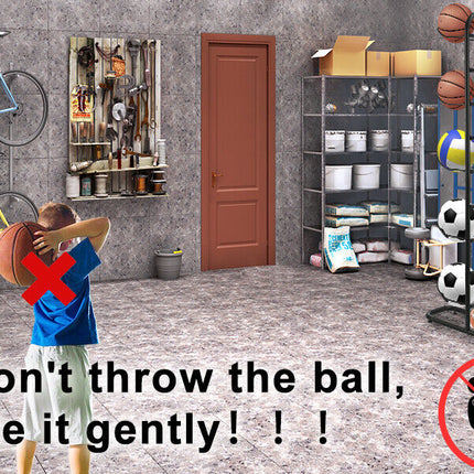 Basketball Soccer Storage Rack Sport Ball Organizer Ball Holder Display Stand With Basket