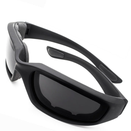 3pcs Chopper Foam Padded Motorcycle Riding Glasses Sunglasses Windproof Goggles