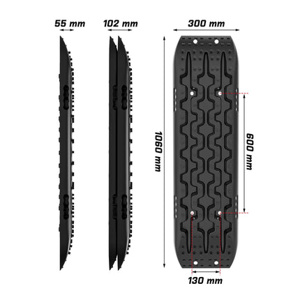 X-BULL Recovery tracks Boards 10T 2 Pairs Sand Mud Snow With Mounting Bolts pins Black