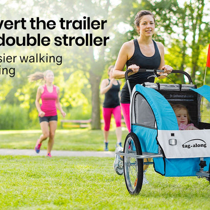 Tag-along Kids Bike Trailer Child Bicycle Pram Stroller Children Jogger Blue
