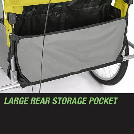 Tag-along Kids Bike Trailer Bicycle Pram Stroller Children Jogger Yellow