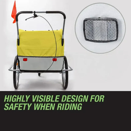 Tag-along Kids Bike Trailer Bicycle Pram Stroller Children Jogger Yellow