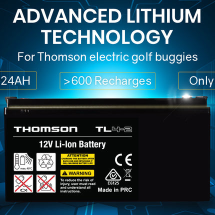 THOMSON 12V 24Ah Lithium Battery for Thomson Golf Buggy Trolley
