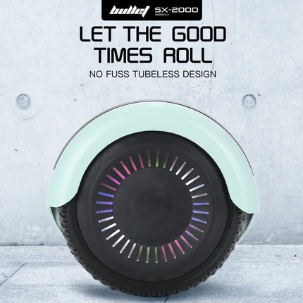 BULLET SX-2000 Hoverboard Scooter, 500W Brushless, UL Certified, AU Compliant, Superior Self Balancing System, LED Lights, Mint Green