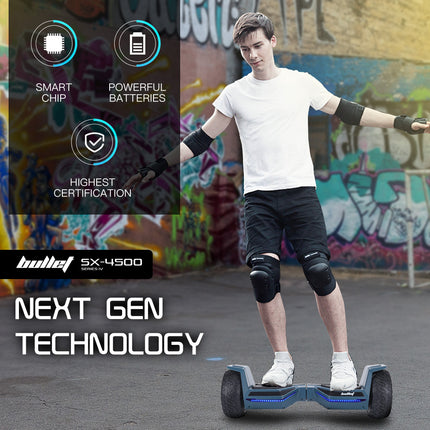 BULLET SX-4500 Hoverboard Scooter, 700W Brushless, UL Certified, AU Compliant, 8.5" Wheels, Superior Self Balancing System, LED Lights, Carry Bag, Navy Blue