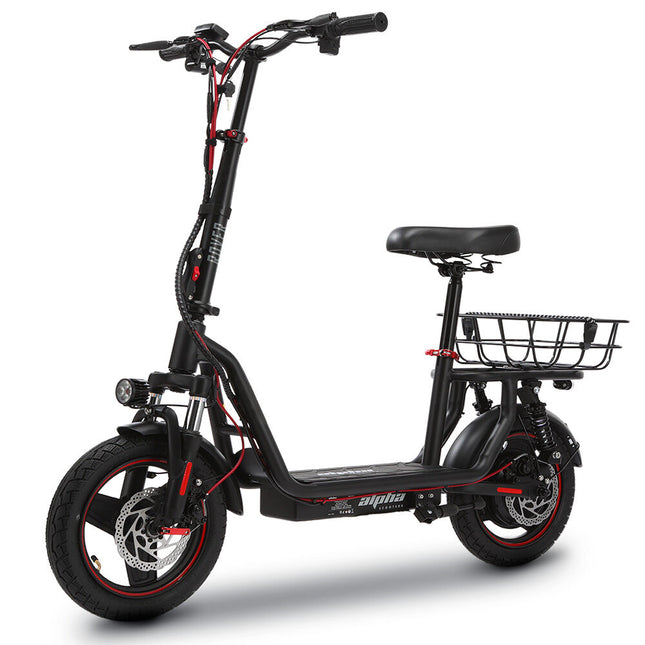 ALPHA Rover Electric Scooter with Seat, AU Compliant, 500W 48V 25km/h 30km Range, 14-inch Tyres, Motorised Commuter eScooter for Adults, Black