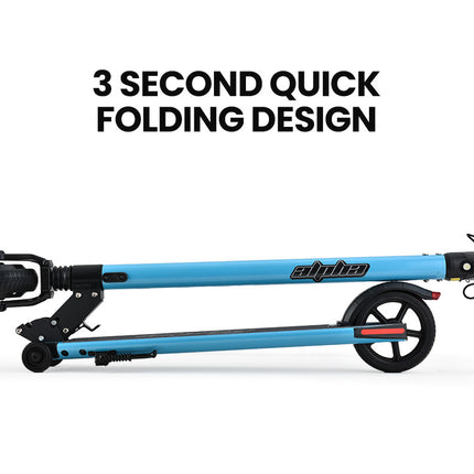 ALPHA Peak Electric Scooter 300W Power Up to 25km/h Adult Teens E-Scooter Easy Fold, Blue