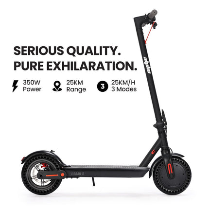 ALPHA Urban 8 Electric Scooter, AU Compliant, Suspension, 25km Range, 8.5-Inch Wheels, Brushless Motor, Motorised Commuter eScooter for Adults, Black