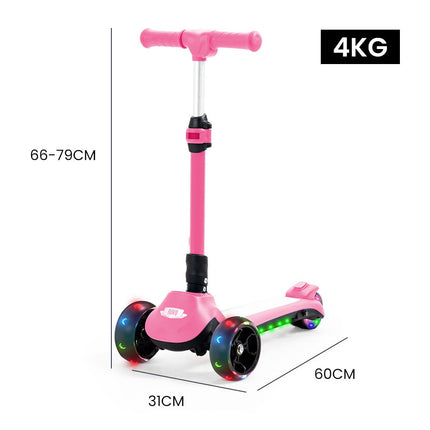 ROVO KIDS 3-Wheel Electric Scooter , Ages 3-8, Adjustable Height, AU Compliant, Lithium Battery, Pink