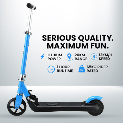 ROVO KIDS Electric Scooter, AU Compliant, Lithium Ride-On Foldable E-Scooter 125W Rechargeable, Blue