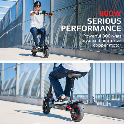 VALK Fusion 7 Electric Scooter, 800W, AU Compliant, with Seat Option, 48V 13Ah Lithium, 50km Range, Quad Shocks, 10 inch Tyres