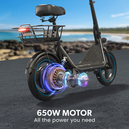 VALK Electric Scooter with Seat, 30km Range, AU Compliant, Disc brakes, 14" Tyres, for Adults, Teens, Commuter