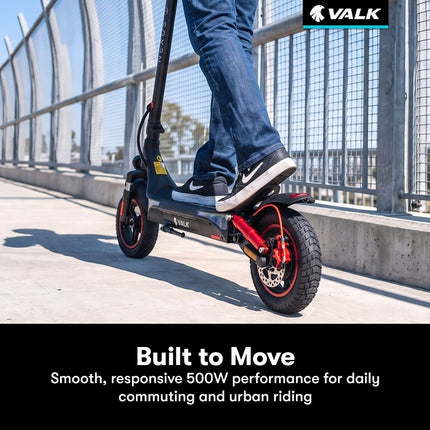 VALK Nexus 7 Electric Scooter, 500W, AU Compliant, 30km Max Range, 10 inch Tyres, Suspension, Folding Motorised Commuter eScooter for Adults,