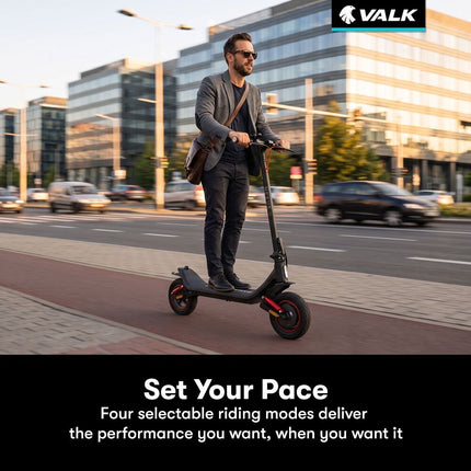 VALK Nexus 7 Electric Scooter, 500W, AU Compliant, 30km Max Range, 10 inch Tyres, Suspension, Folding Motorised Commuter eScooter for Adults,