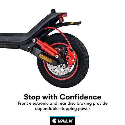 VALK Nexus 7 Electric Scooter, 500W, AU Compliant, 30km Max Range, 10 inch Tyres, Suspension, Folding Motorised Commuter eScooter for Adults,