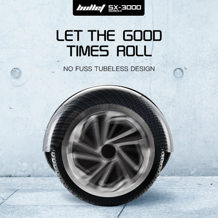 BULLET Gen III Hoverboard Scooter, Dual Copper Motors, UL Certified, AU Compliant, 6.5" Wheels, Superior Self Balancing System, LED Lights, Carbon Fiber style