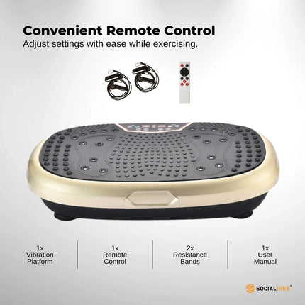 Social Hike 60cm Vibration Plate Machine Full Body Exercise Platform Gold