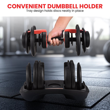 Powertrain 48kg Adjustable Dumbbells 15-in-1 Home Gym Weights – Red