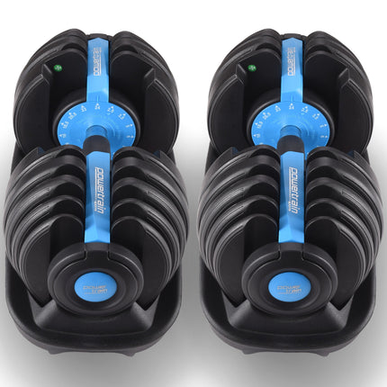 Powertrain 48KG Adjustable Dumbbell Set With Stand Blue