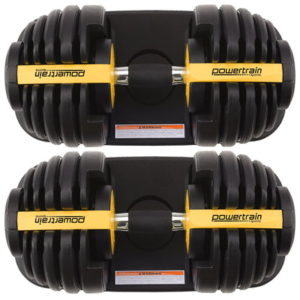 Powertrain 48kg  Adjustable Dumbbell Home Gym Set Gold