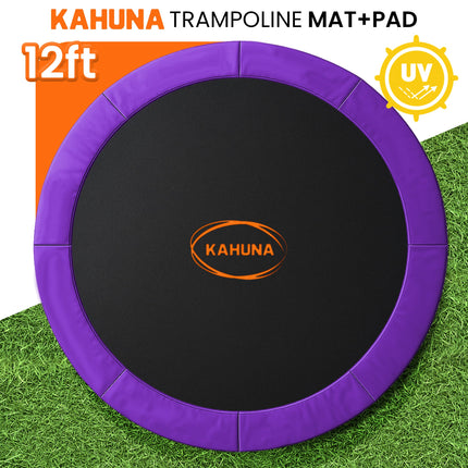 Kahuna 12ft Replacement Trampoline Safety Pad Cover and Jumping Spring Mat - Purple