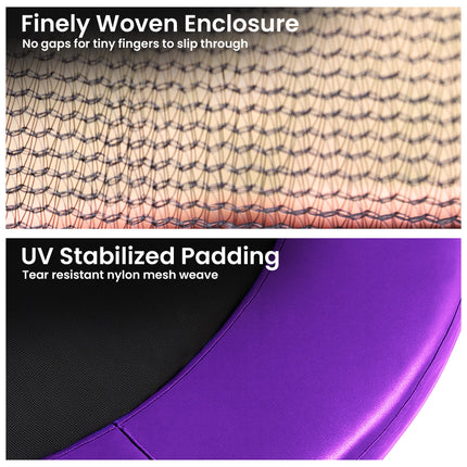 Kahuna 12ft Trampoline Pad and Net - Purple
