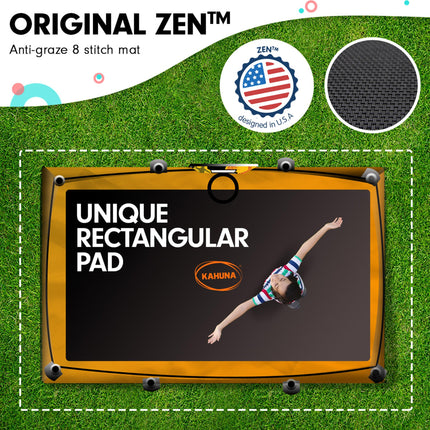 Kahuna 6 Ft X 9 Ft Rectangular Outdoor Trampoline With LED Basketball Set Orange