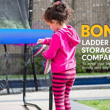 Kahuna 10ft Outdoor Trampoline Kids Children With Safety Enclosure Pad Mat Ladder - Rainbow