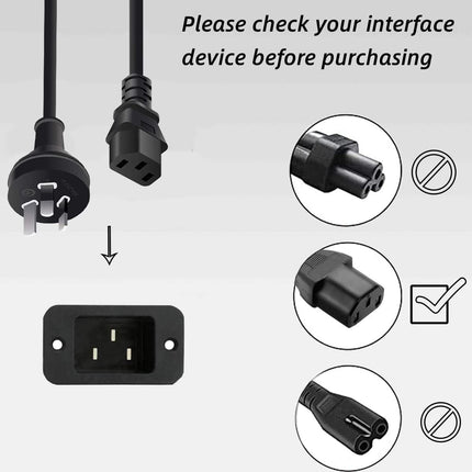 3 Prong Australia Plug 18 AWG Power Cord 1.5M