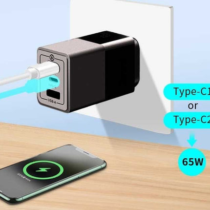 OXHORN NB-PD65CCAB PD GaN Charger 65W 3 Ports Black
